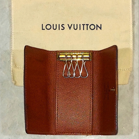 EUC LOUIS VUITTON 4 KEY HOLDER POUCH / WALLET  WITH DUST POUCH DATE CODE FL0095 - Picture 5 of 9